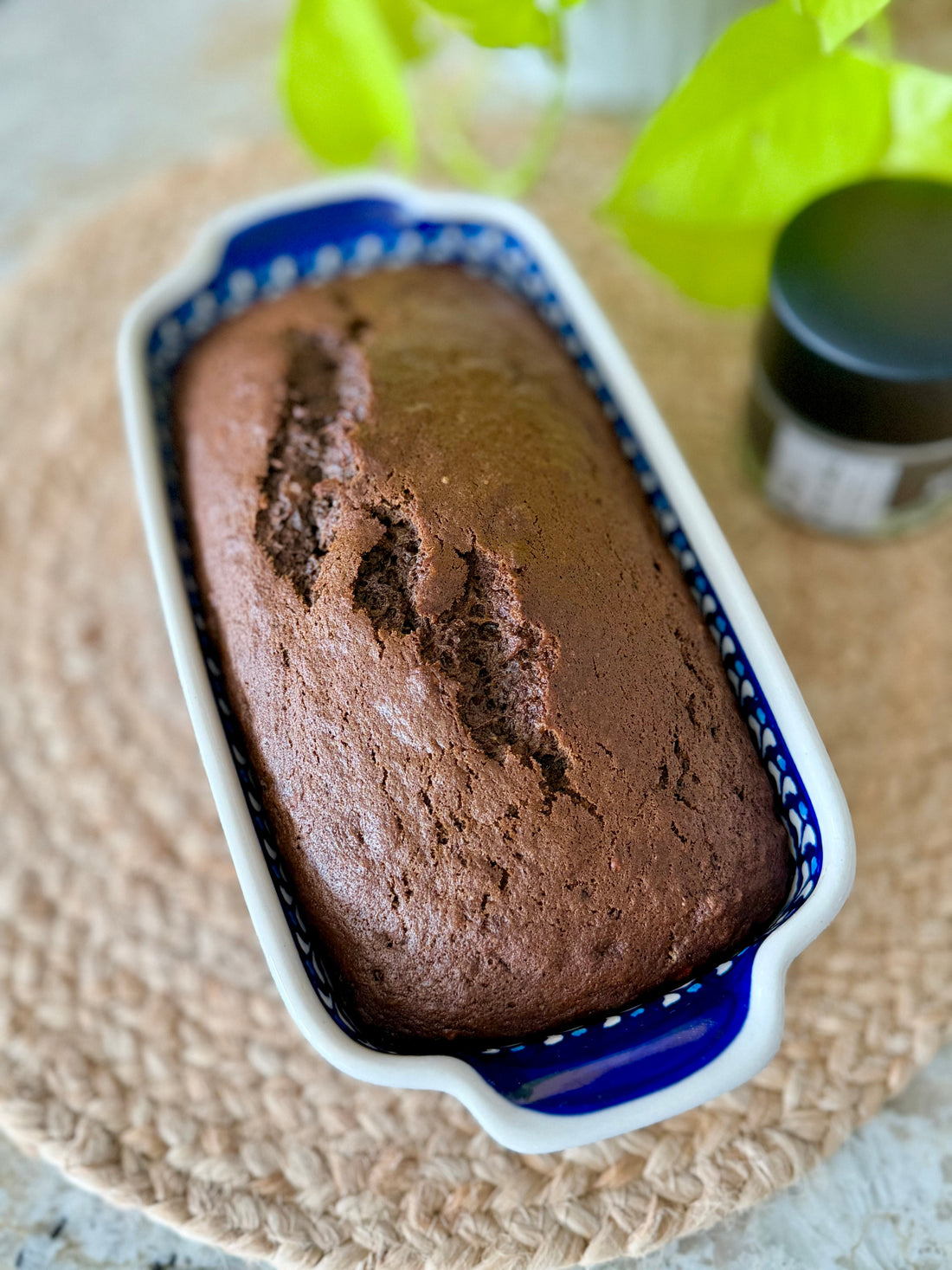 Hojicha Banana Bread with Tahini Honey Drizzle