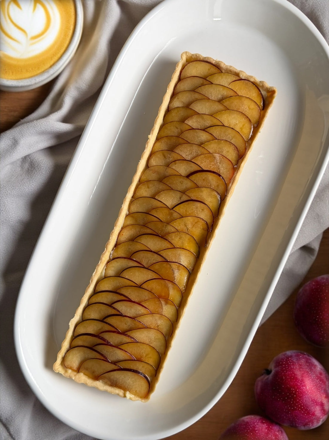 Spiced Plum Tart with Vanilla Bean Custard